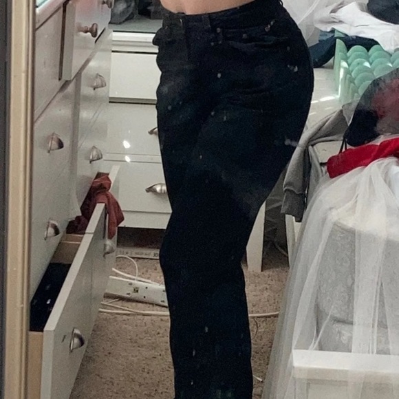 Prettylittlething black high waisted straight leg mom jeans - Picture 3 of 3